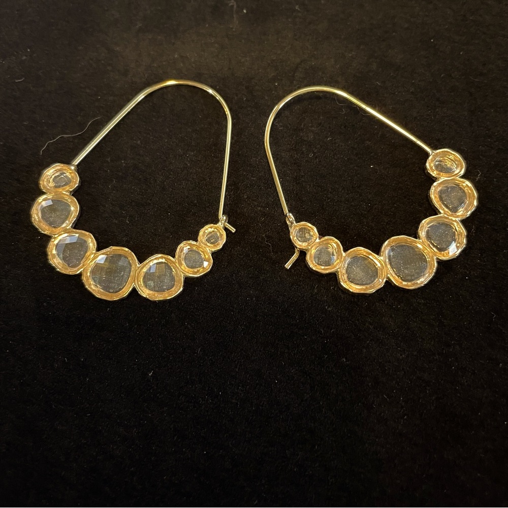 NWOT Anthropologie Nell Hoop Earrings in Clear/ Beautiful Earrings! Perfect Gift